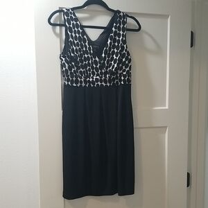 Enfocus Studio Black and White Polka Dot Midi Dress